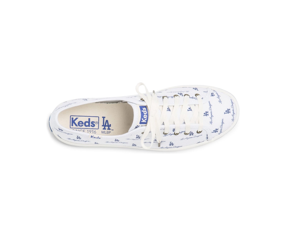 Basket Keds Femme Blanche/Bleu - Kickstart Mlb® - 980-TOPLFN